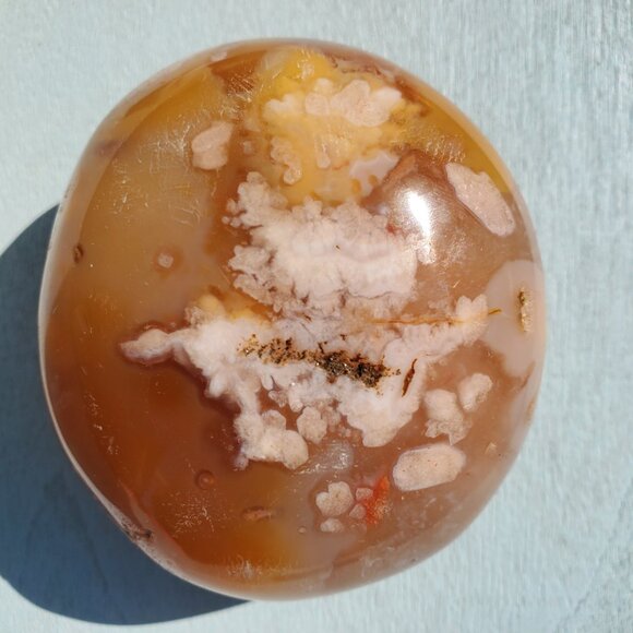 Flower Agate Palm Stone (XY17) - Picture 3 of 4